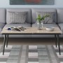 Стіл трансформер журнальний Dandi Small Ferrum-decor 45x120 160)x70 Чорний метал ДСП Дуб Сан-Марино 16 мм (FRD-106798)