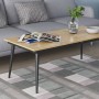 Стіл трансформер журнальний Dandi Small Ferrum-decor 45x120 160)x60 Чорний метал ДСП Дуб Артизан 16 мм (FRD-106792)