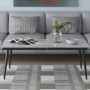 Стіл трансформер журнальний Dandi Small Ferrum-decor 45x120(160)x60 Чорний метал ДСП Бетон 16 мм (FRD-106793)