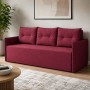 Диван розкладний ортопедичний Мекко Erne 2060х950мм Bonel Standart Hard Plus III категорія Austin 8 Ruby Red (MEK-161490)