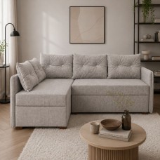Кутовий диван ортопедичний Мекко Meet 2080х1430 Gold IV категорія Bestseller Marble (MEK-161210)