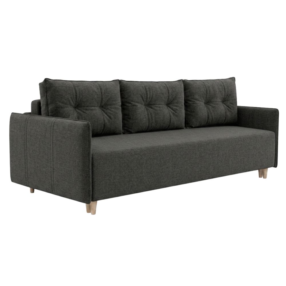 Ортопедичний диван Мекко Scandi 2060×950 Bonel Standart Hard Plus III категорія Austin 20 Graphite (MEK-161560)