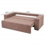 Ортопедичний диван Мекко Bono 2600*960 Bonel Standart Hard Plus II категорія Allure Premium Rose Beige (MEK-161401)
