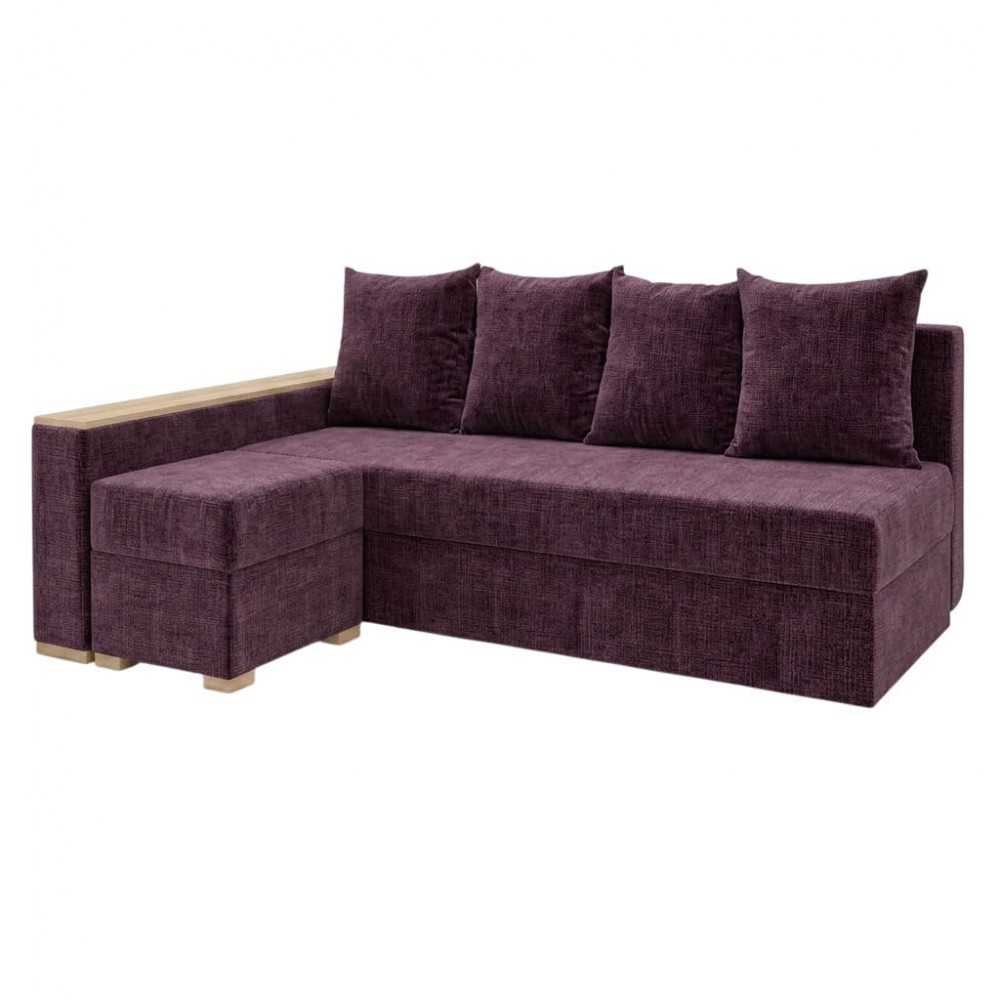 Кутовий ортопедичний диван Мекко Cube 2250×1430 Lux IV категорія Bestseller Plum (MEK-161541)