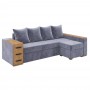 Угловой ортопедический диван Мекко Cube Shuttle 2600x1430 Pocket Spring Cocos II категория Allure Premium Cool Grey (MEK-161140)