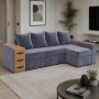 Угловой ортопедический диван Мекко Cube Shuttle 2600x1430 Pocket Spring Cocos II категория Allure Premium Cool Grey (MEK-161140)
