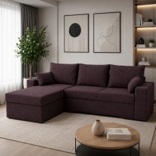 Кутовий ортопедичний диван Мекко Epoh 3000х1800 Gold III категорія Austin 7 Aubergine (MEK-161611)
