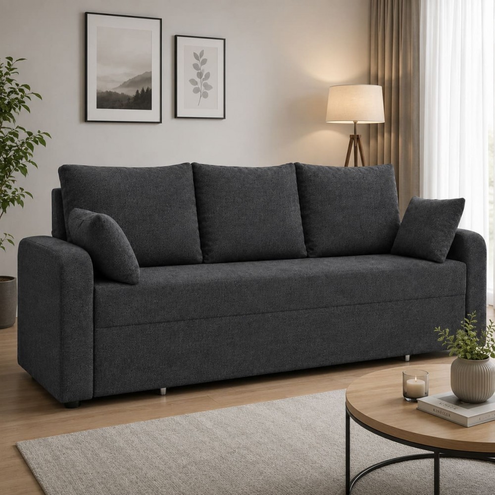 Диван розкладний ортопедичний Мекко Wilson 1950х1450 мм Pocket Spring Cocos IV категорія Bestseller Dark Grey (MEK-161231)