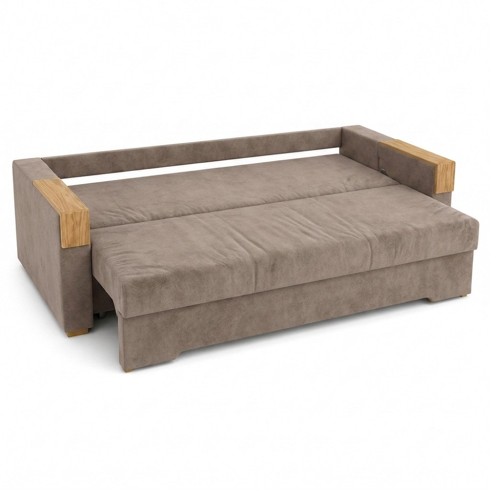 Ортопедический раскладной диван Мекко Reston 2250×960 Bonel Standart Hard Plus II категория Allure Premium Beige (MEK-161172)