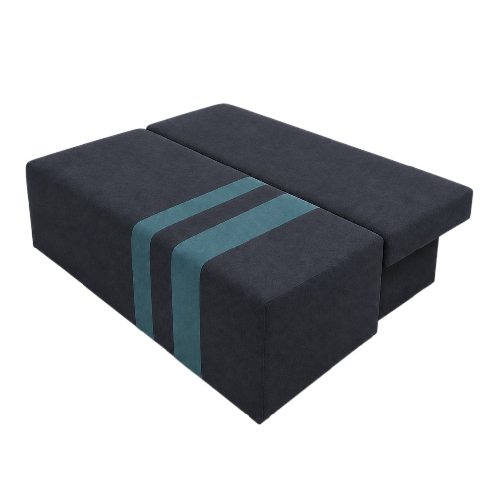 Ортопедичний диван Мекко Cool 1900*860 мм Bonel Standart Hard Plus II категорія тканини Allure Premium Graphite/Aqua(MEK-161292)