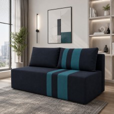 Ортопедичний диван Мекко Cool 1900*860 мм Pocket Spring Cocos II категорія тканини Allure Premium Graphite/Aqua(MEK-161292)