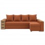 Угловой ортопедический диван Мекко Cube Shuttle 2600x1430 Pocket Spring Cocos III категория Austin 9 Rust (MEK-161141)