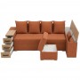 Угловой ортопедический диван Мекко Cube Shuttle 2600x1430 Pocket Spring Cocos III категория Austin 9 Rust (MEK-161141)