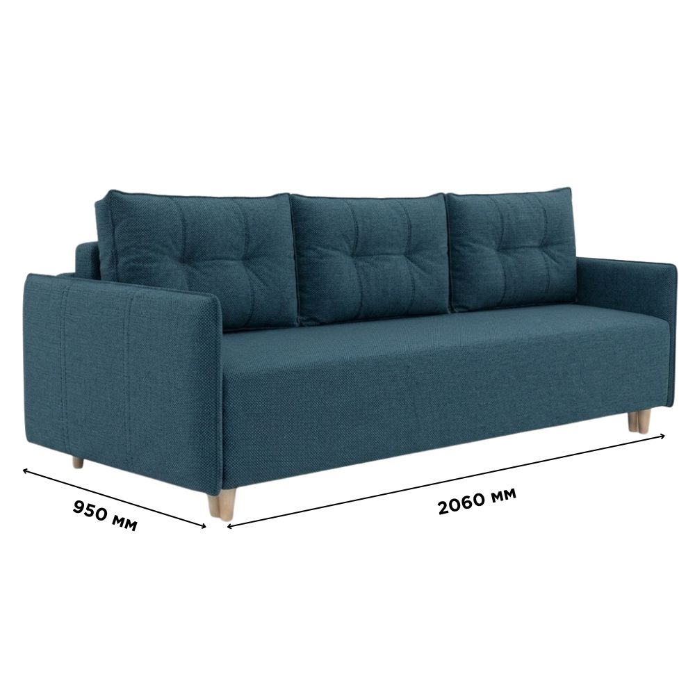 Ортопедичний диван Мекко Scandi 2060×950 Lux тканина Bagama 48 (MEK-161562)