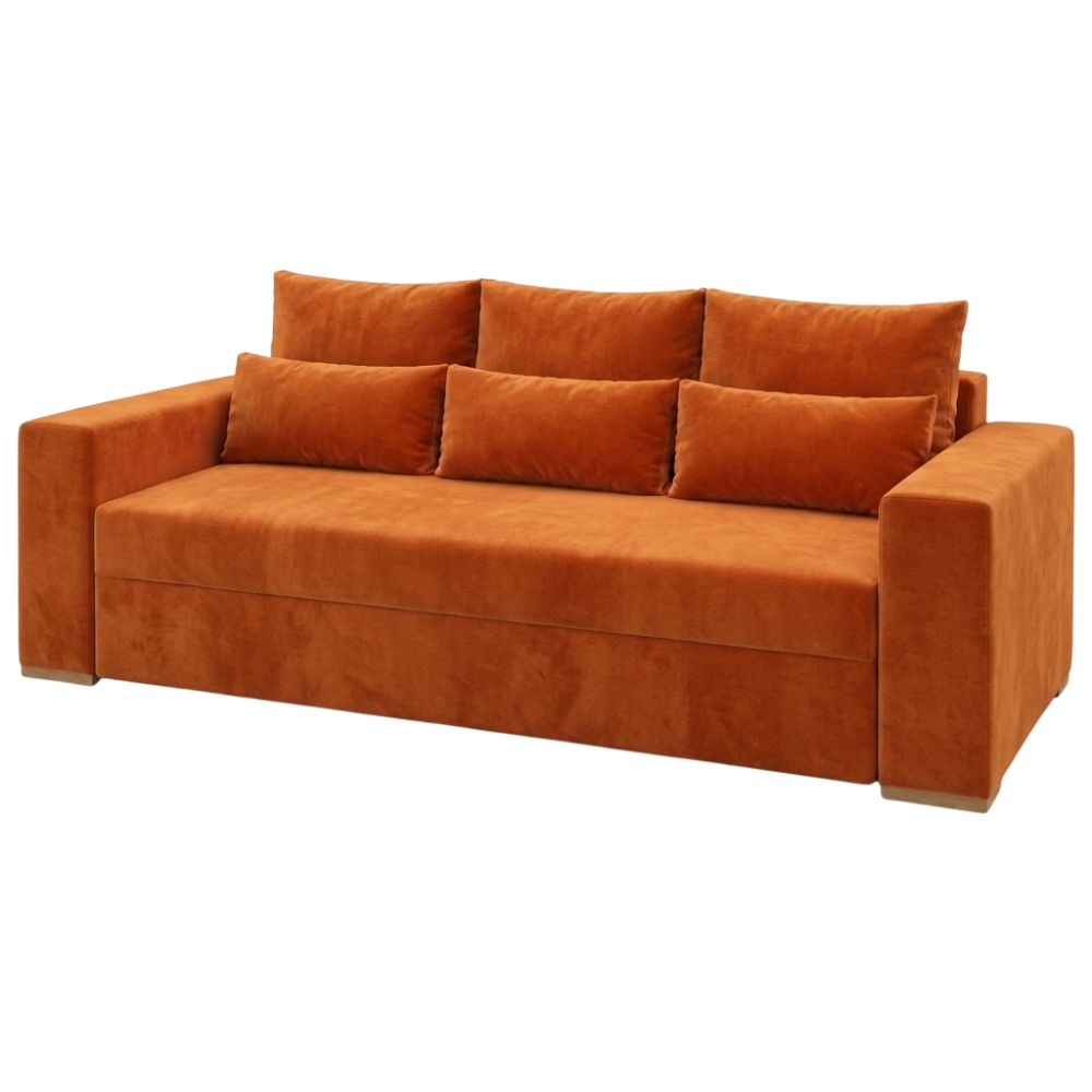 Ортопедичний диван Мекко Trend 2650×1150 Gold II категорія Allure Premium Orange (MEK-161672)