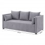 Диван прямой Мекко Monaco 2170х930 Pocket Spring Cocos II категория Allure Premium Light Grey (MEK-161723)