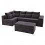 Угловой ортопедический диван Мекко Chester II 3400×1800 + пуф 1340×680 Lux II категория Allure Premium Dark Grey (MEK-161703)