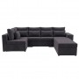 Угловой ортопедический диван Мекко Chester II 3400×1800 + пуф 1340×680 Lux II категория Allure Premium Dark Grey (MEK-161703)