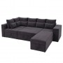Угловой ортопедический диван Мекко Chester II 3400×1800 + пуф 1340×680 Lux II категория Allure Premium Dark Grey (MEK-161703)