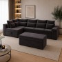 Угловой ортопедический диван Мекко Chester II 3400×1800 + пуф 1340×680 Lux II категория Allure Premium Dark Grey (MEK-161703)