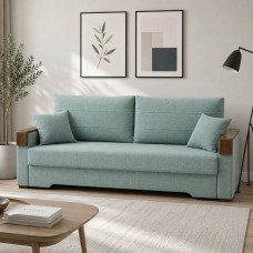 Ортопедичний розкладний диван Мекко Reston Maxi 2300×1030 Pocket Spring Cocos III категорія Austin 16 Aqua (MEK-161433)