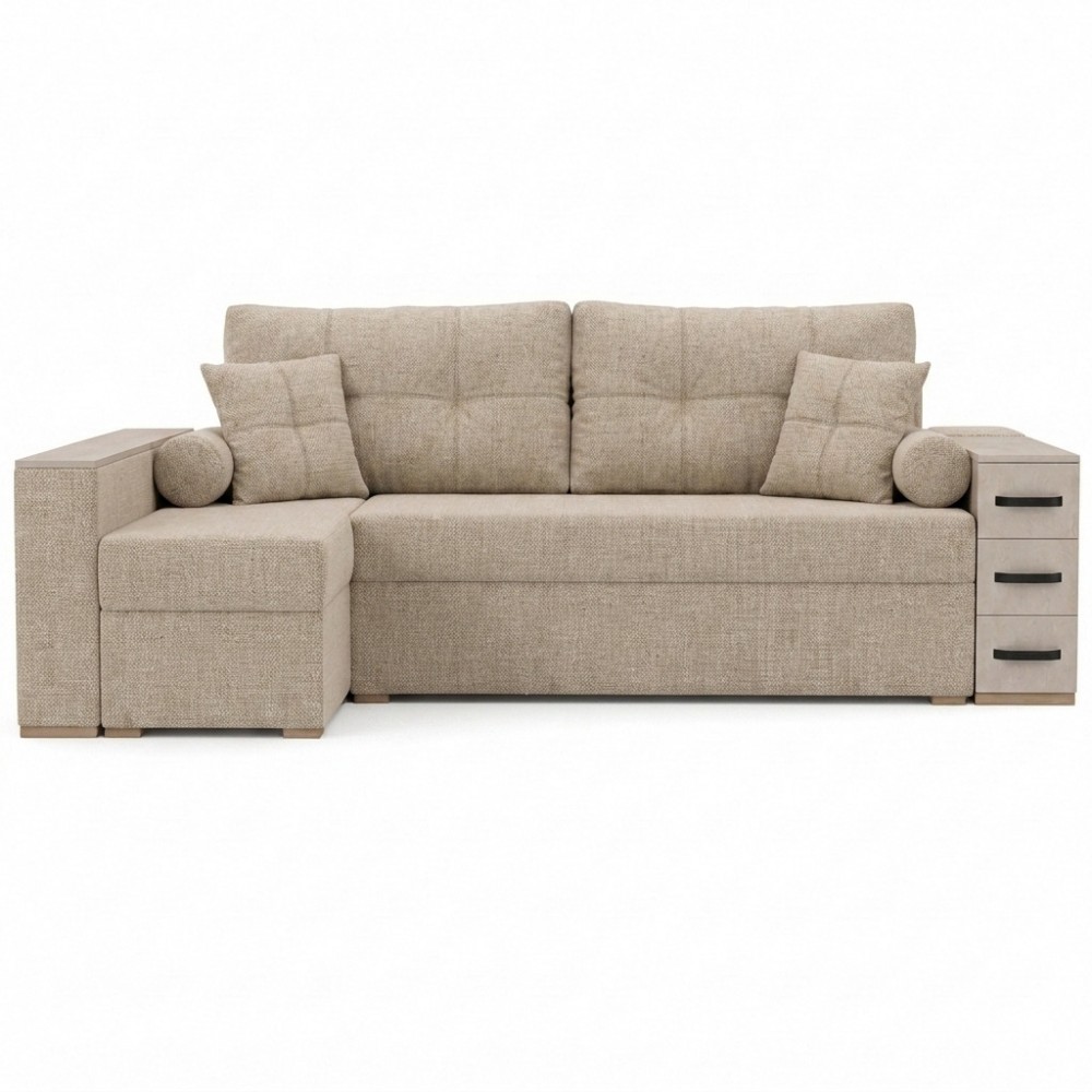 Кутовий ортопедичний диван Мекко Cube Shuttle NOVO 2650*1650 Gold III категорія Austin 2 Beige (MEK-161484)