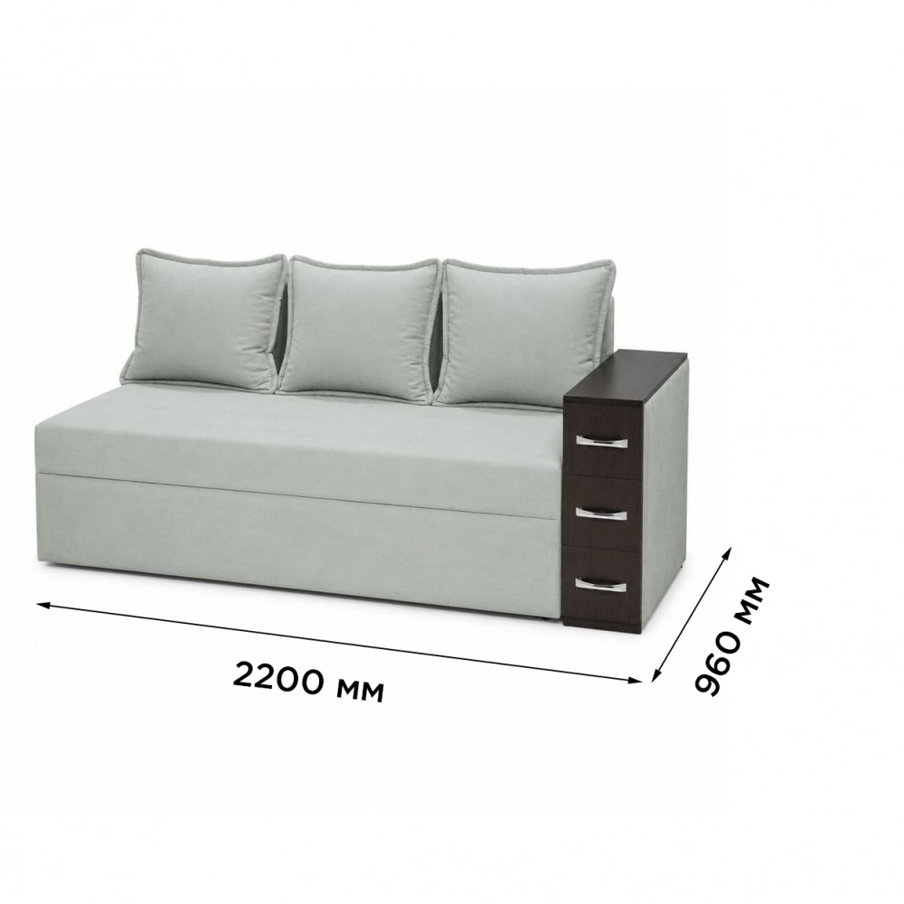 Ортопедичний диван Мекко Compact 2200×960 Pocket Spring Cocos тканина Bagama 17 (MEK-161624)