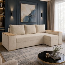 Кутовий ортопедичний диван Мекко Cube Comfort 2650x1600 Pocket Spring Cocos IІІ категорія Austin 1 Ivory (MEK-161764)