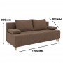Диван розкладний Mekko Sidney 1900*800 Ergo III категорія Austin 17 Silver (MEK-161555)