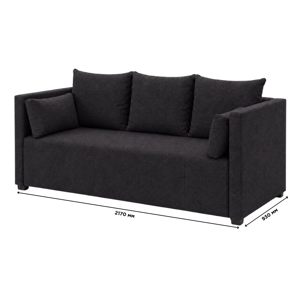 Диван прямий Мекко Monaco 2170х930 Pocket Spring Cocos IV категорія Bestseller Graphite (MEK-161725)
