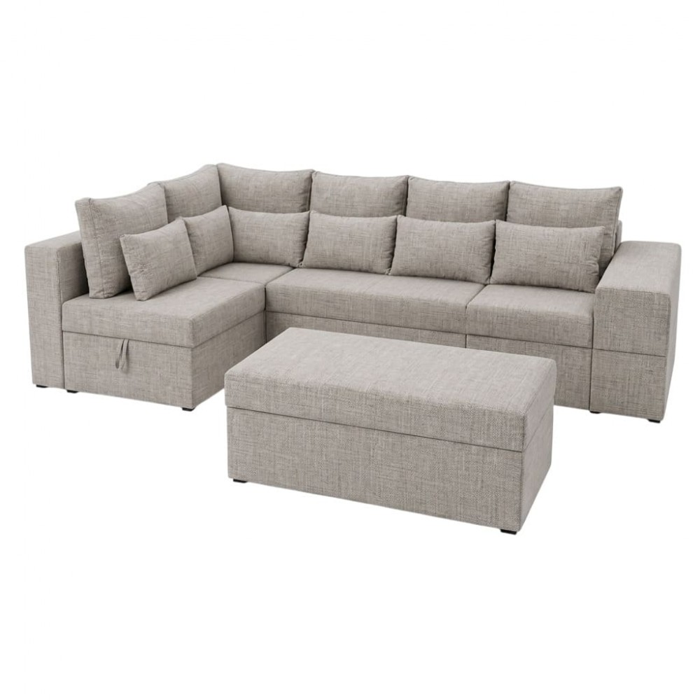 Кутовий ортопедичний диван Мекко Chester II 3400х1800 + пуф 1340х680 Lux IV категорія Bestseller Bone (MEK-161705)