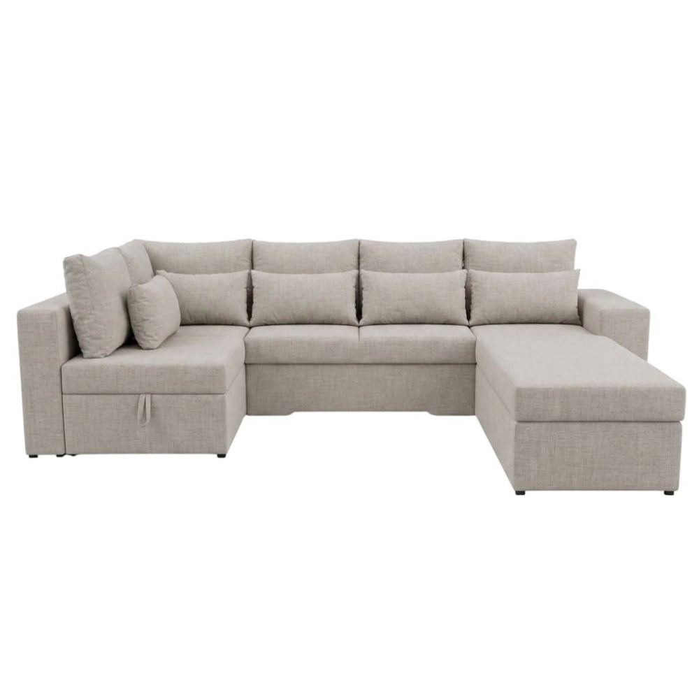 Кутовий ортопедичний диван Мекко Chester II 3400х1800 + пуф 1340х680 Lux IV категорія Bestseller Bone (MEK-161705)