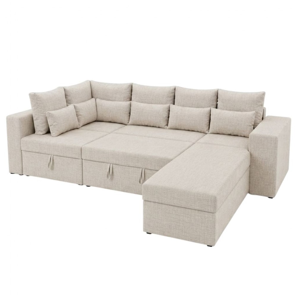 Кутовий ортопедичний диван Мекко Chester II 3400х1800 + пуф 1340х680 Lux IV категорія Bestseller Bone (MEK-161705)