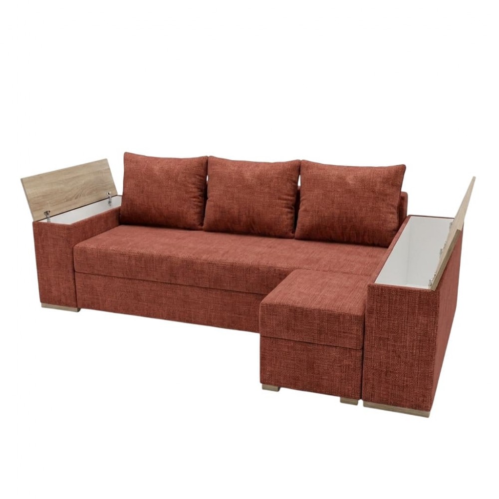 Кутовий ортопедичний диван Мекко Cube Comfort 2650x1600 Pocket Spring Cocos IV категорія Bestseller Terracotta (MEK-161765)