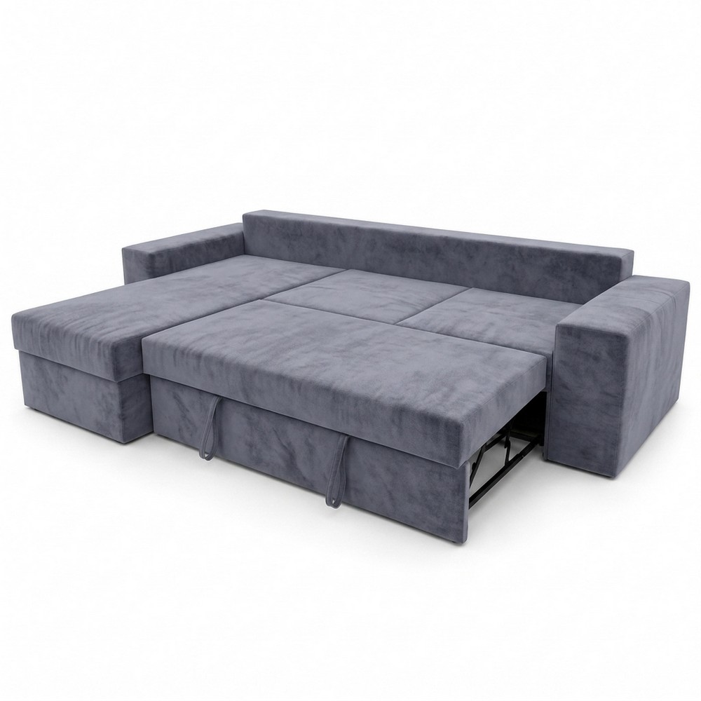 Угловой ортопедический диван Мекко Epoh 3000×1800 Lux II категория Allure Premium Cool Grey (MEK-161605)