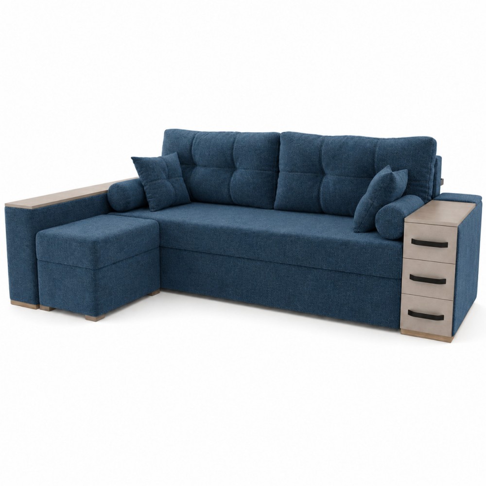 Угловой ортопедический диван Мекко Cube Shuttle NOVO 2650*1650 Bonel Standart Hard Plus ткань Bagama 48 (MEK-161466)