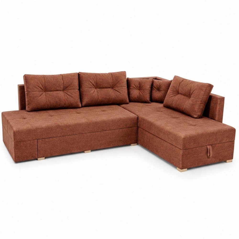 Диван ортопедичний поворотний Мекко Mercury 3000*2150 Lux IV категорія Bestseller Terracotta (MEK-161095)