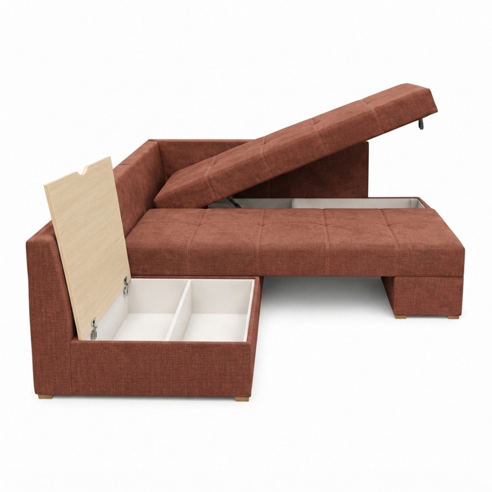 Диван ортопедичний поворотний Мекко Mercury 3000*2150 Lux IV категорія Bestseller Terracotta (MEK-161095)