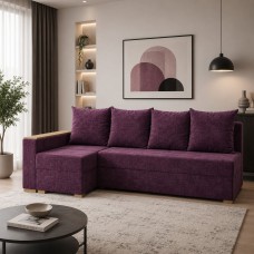 Кутовий ортопедичний диван Мекко Cube 2250×1430 Pocket Spring Cocos IV категорія Bestseller Plum (MEK-161546)
