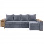 Кутовий ортопедичний диван Мекко Cube Shuttle 2600x1430 Gold II категорія Allure Premium Cool Grey (MEK-161145)