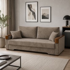 Ортопедичний розкладний диван Мекко Reston Maxi 2300×1030 Lux II категорія Allure Premium Ecru (MEK-161426)