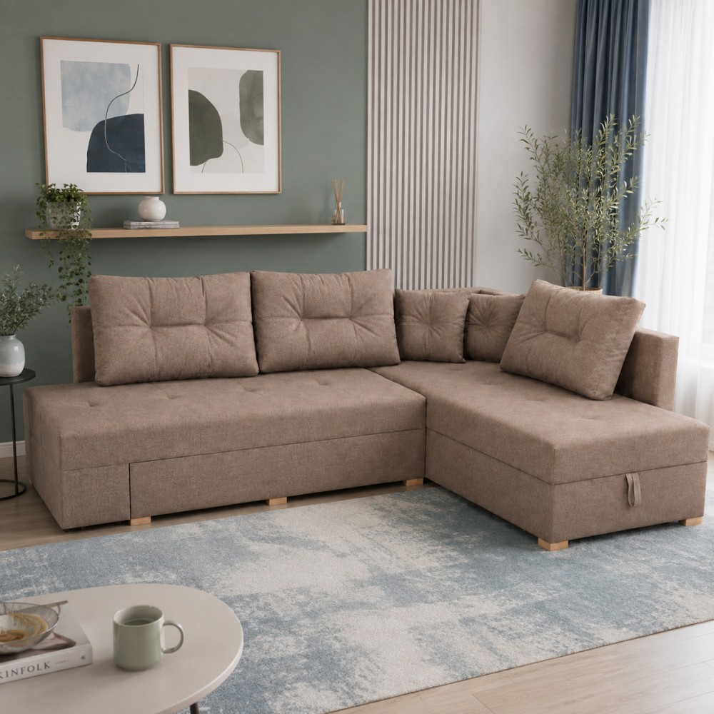 Диван ортопедичний поворотний Мекко Mercury 3000*2150 Bonel Standart Hard Plus Акційна тканина Bagama 33 (MEK-161086)