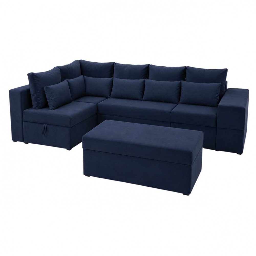 Кутовий ортопедичний диван Мекко Chester II 3400х1800 + пуф 1340х680 Bonel Standart Hard Plus I категорія Riviera 081 (MEK-161697)