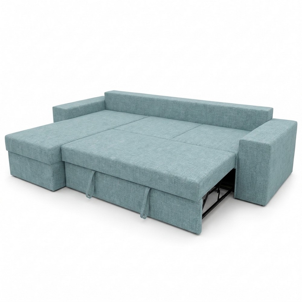 Угловой ортопедический диван Мекко Epoh 3000×1800 Lux IV категория Bestseller Pale Aqua (MEK-161607)