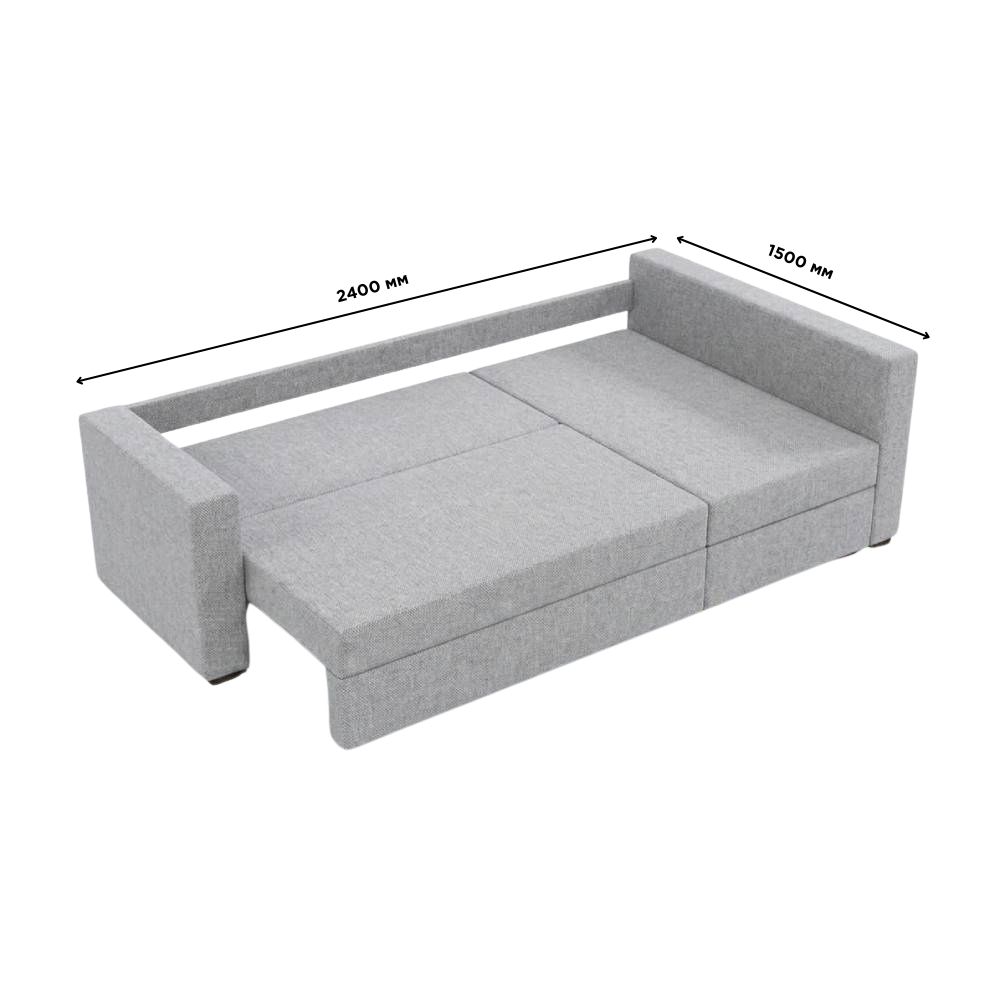 Кутовий ортопедичний диван Мекко Lincoln 2400*1500 Gold III категорія Austin 18 Grey (MEK-161287)