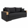 Ортопедический раскладной диван Мекко Reston 2250×960 Gold III категория Austin 21 Black (MEK-161188)