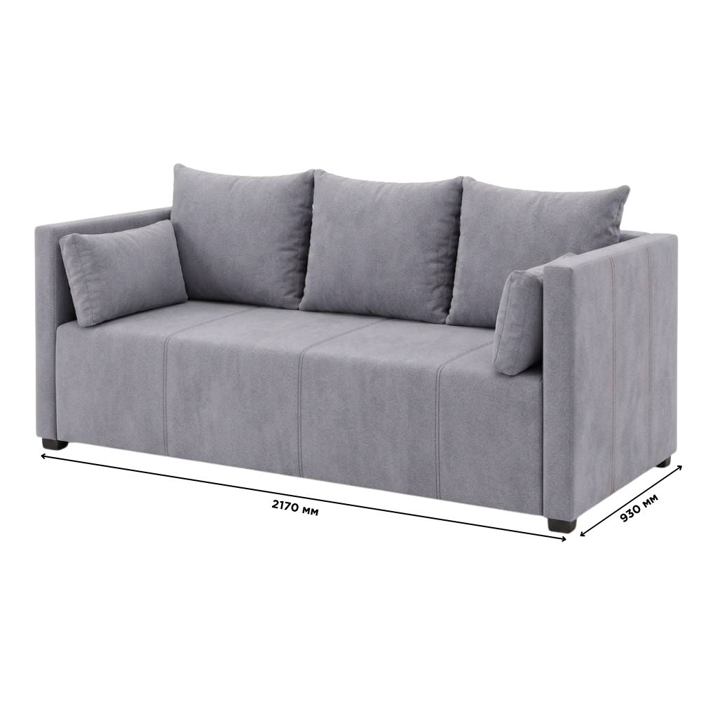 Диван прямой Мекко Monaco 2170х930 Gold II категория Allure Premium Light Grey (MEK-161728)