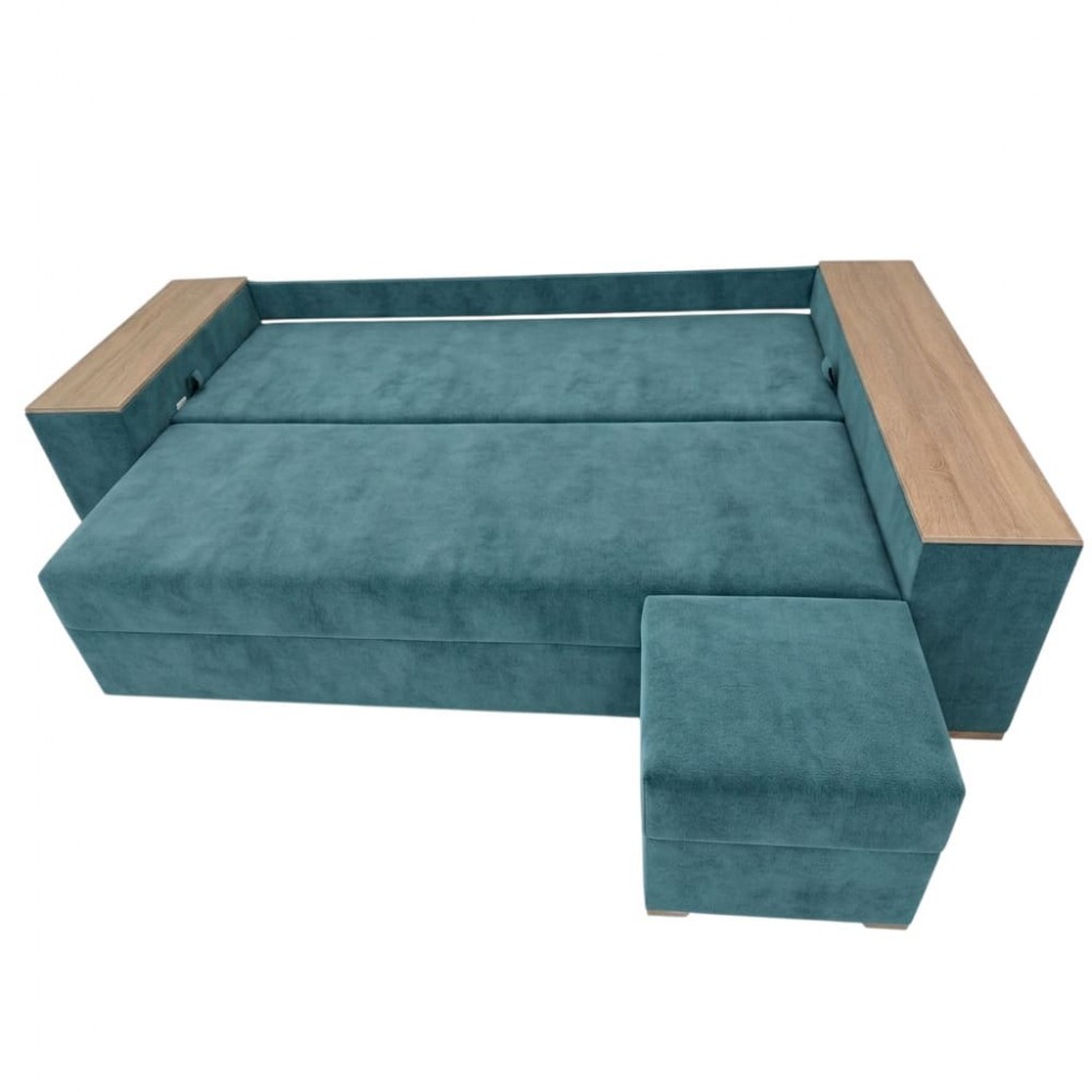 Кутовий ортопедичний диван Мекко Cube Comfort 2650x1600 Lux IІ категорія Allure Premium Aqua (MEK-161758)
