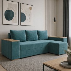 Кутовий ортопедичний диван Мекко Cube Comfort 2650x1600 Gold IІ категорія Allure Premium Aqua (MEK-161768)