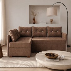 Кутовий диван ортопедичний Мекко Meet 2080х1430 Gold II категорія Allure Premium Nut (MEK-161208)